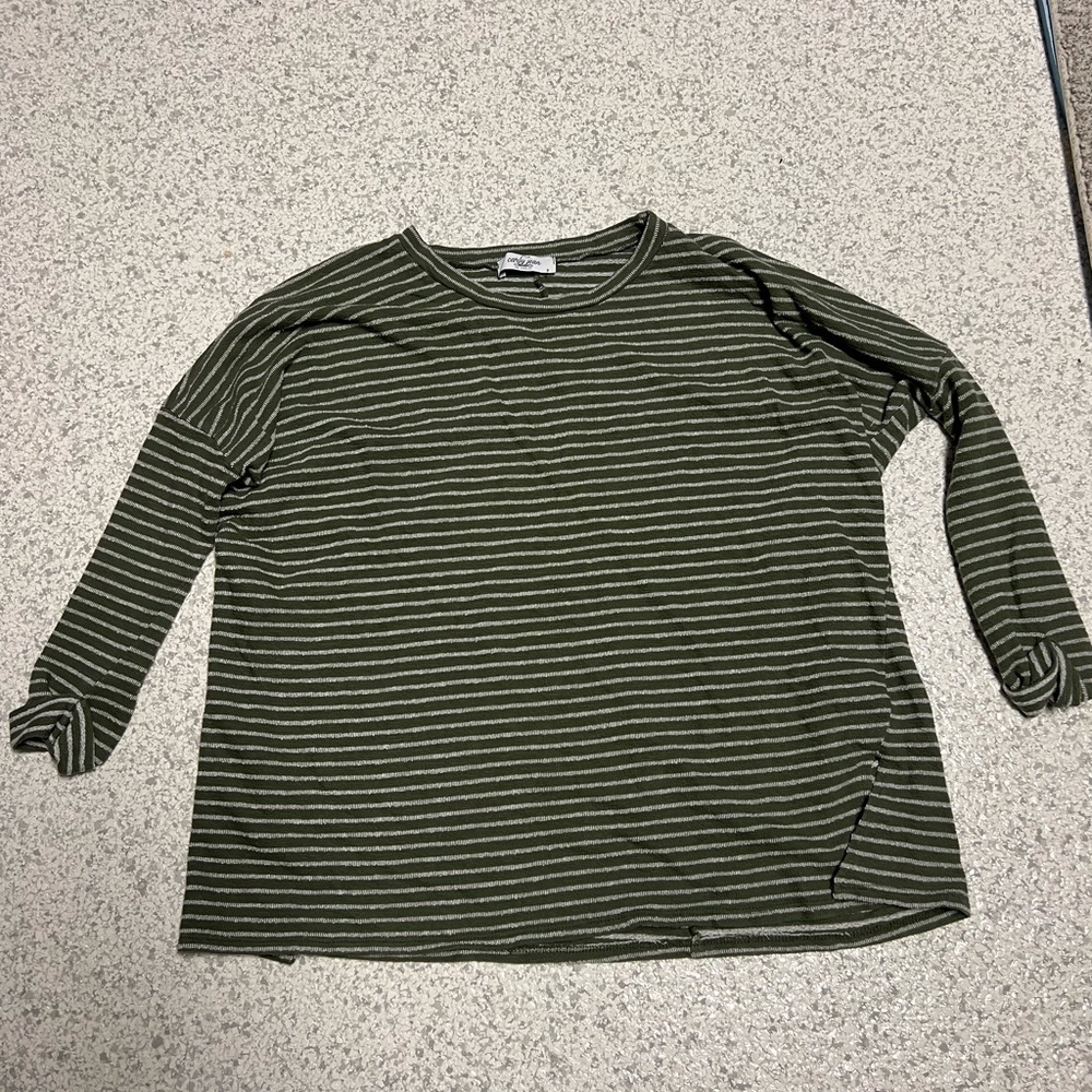 CJLA Striped Green Women's Top